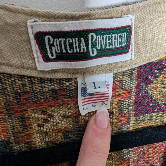 Vintage Catch A Covered Southwestern Tapestry Vest Made in USA Size L - Picture 3 of 5